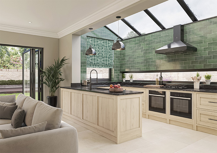 Bamboo Brights, Dark Green - Twist&Fit Roman Blind - Image 6